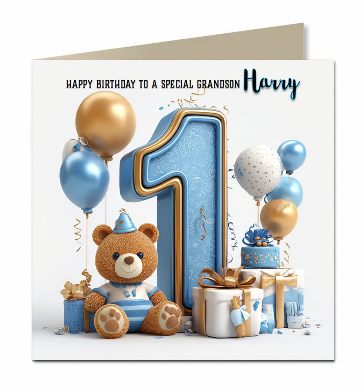 1st Birthday Card for Little Boys Personalised