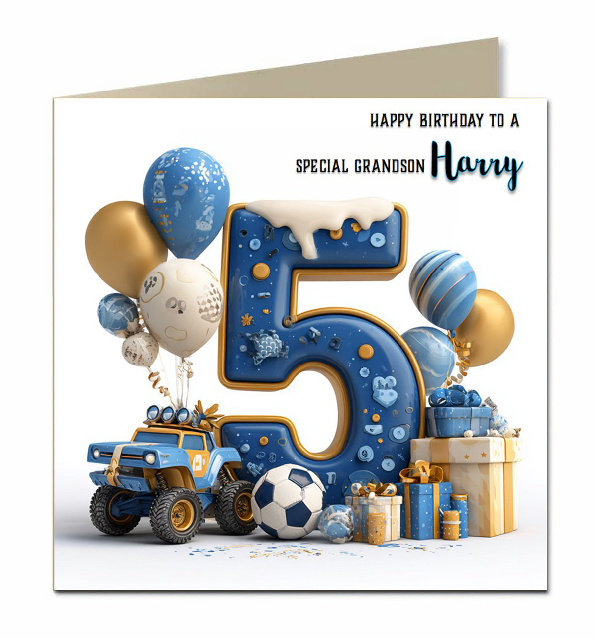 5th Birthday Card for Little Boys Personalised