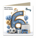 6th Birthday Card for Little Boys Personalised