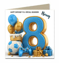 8th Birthday Card for Boys Personalised