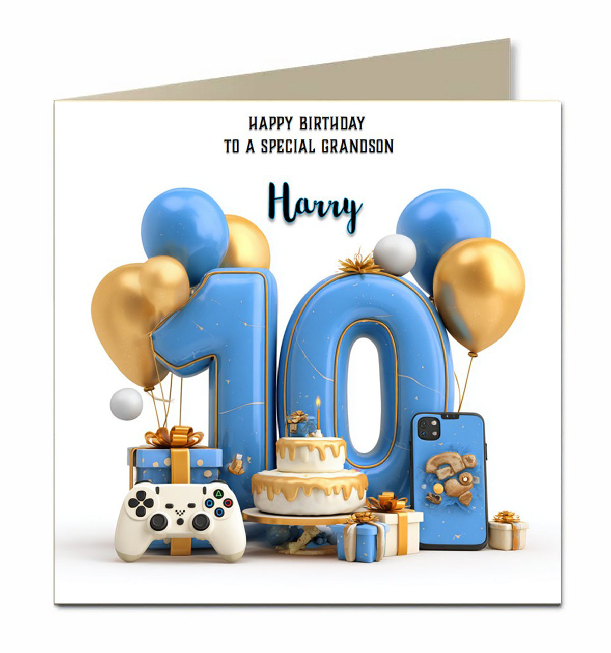 10th Birthday Card for Boys Personalised