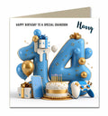 14th Birthday Card for Boys Personalised