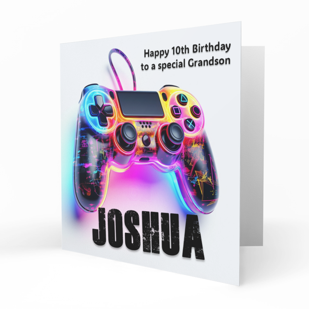 Personalised Birthday Card - Colourful Gaming Controller