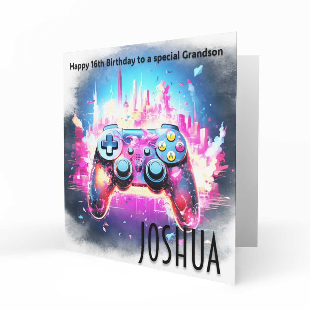 Personalised Birthday Card - Colourful Gaming Controller
