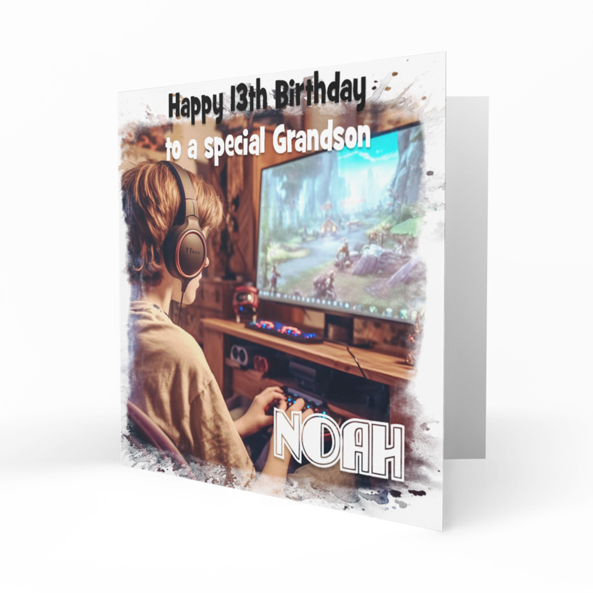 Personalised Birthday Card - Boy Gaming