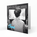 Personalised Birthday Card - Black and White Gamer