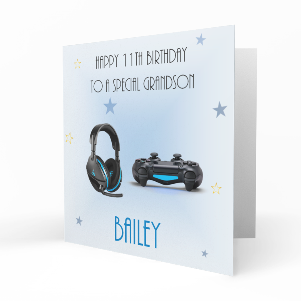 Personalised Birthday Card - Gaming Controller and Headset