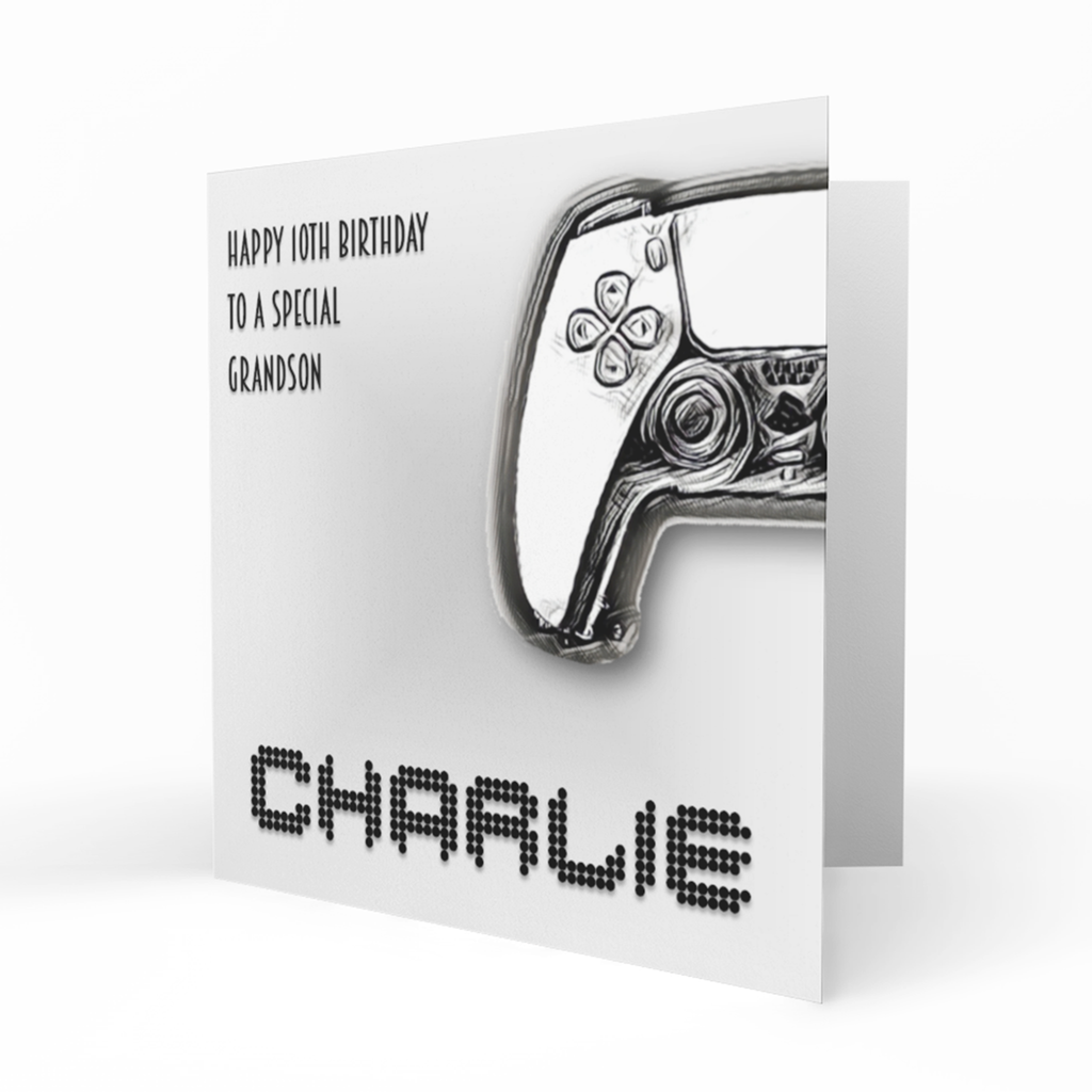 Personalised Birthday Card, Male, Teenage Boys, Son, Grandson, Nephew, Friend, Boyfriend, Gaming, Gamer, Gamepad