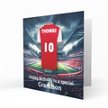 Personalised Birthday Card - Red and White Football Shirt