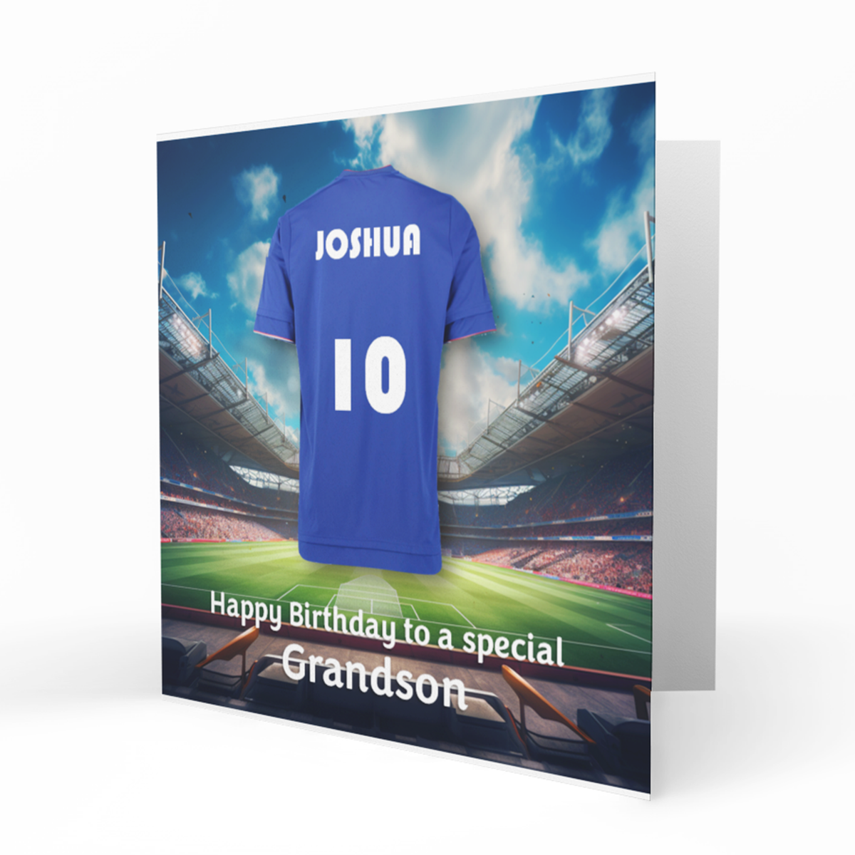 Personalised Birthday Card - Blue Football Shirt