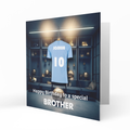 Personalised Birthday Card, Male, Boys, Mens, Son, Grandson, Brother, Boyfriend, Husband, Dad, Uncle, Light Blue Football Shirt, Top