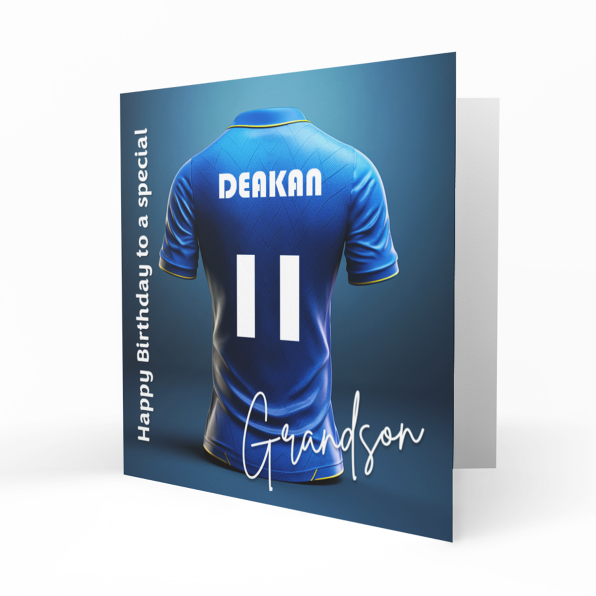 Personalised Birthday Card - Blue Football Shirt