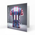 Personalised Birthday Card - Claret and Blue Striped Football Shirt