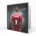 Personalised Birthday Card - Red Football Shirt on a Player