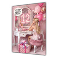 12th Birthday Card Beauty Girl, Granddaughter, Daughter, Large A5 Size