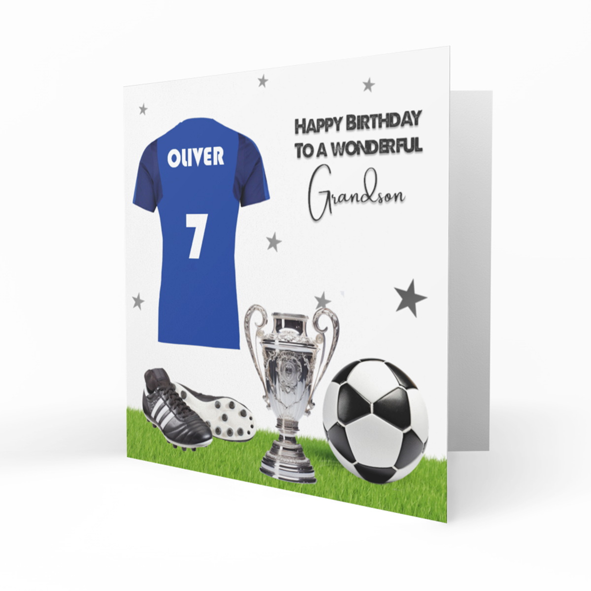 Personalised Birthday Card - Blue Football Shirt