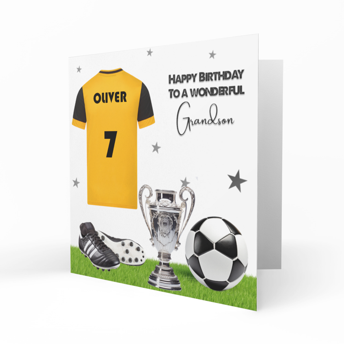 Personalised Birthday Card - Yellow and Black Football Shirt