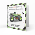 Personalised Birthday Card - Green Monster Truck