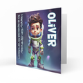 Personalised 5th Birthday Card - Cartoon Space Hero