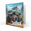 Personalised Birthday Card, Male, Teenage Boys, Son, Grandson, Nephew, Friend, Boyfriend, Dad, Grandad Monster Truck