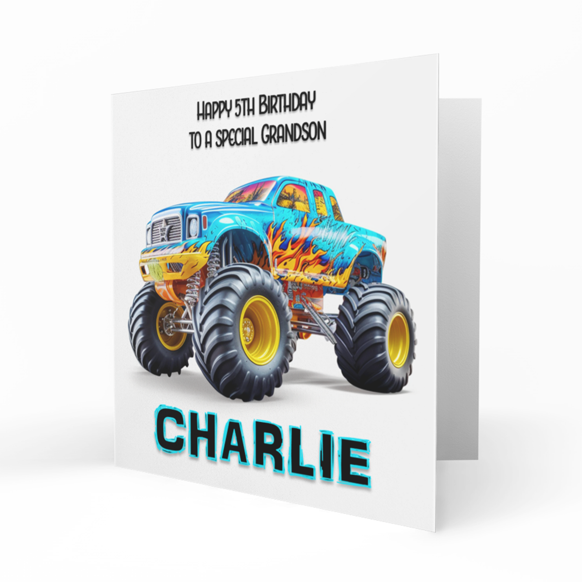Personalised Birthday Card - Blue Monster Truck