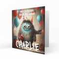 Personalised 5th Birthday Card - Cute Monster Birthday Party