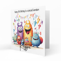 Personalised 6th Birthday Card - Colourful Monster Birthday Party