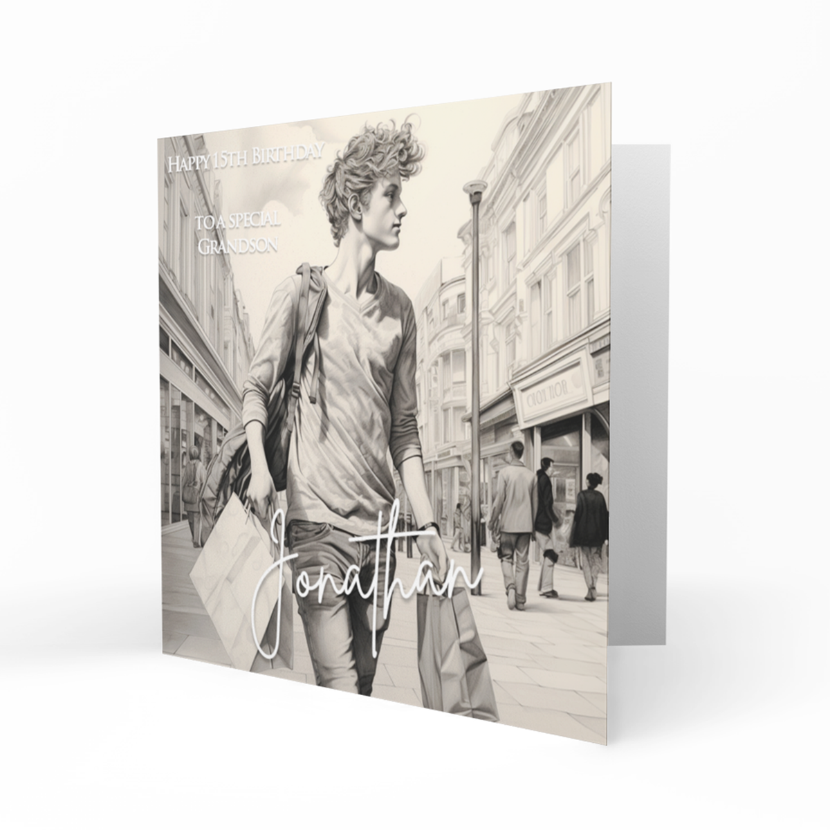 Personalised Birthday Card - Young Man in a Street