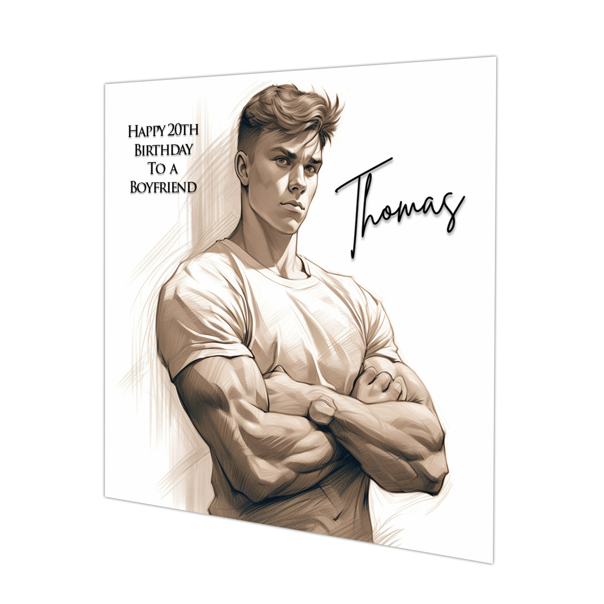Personalised Birthday Card - Muscular Man