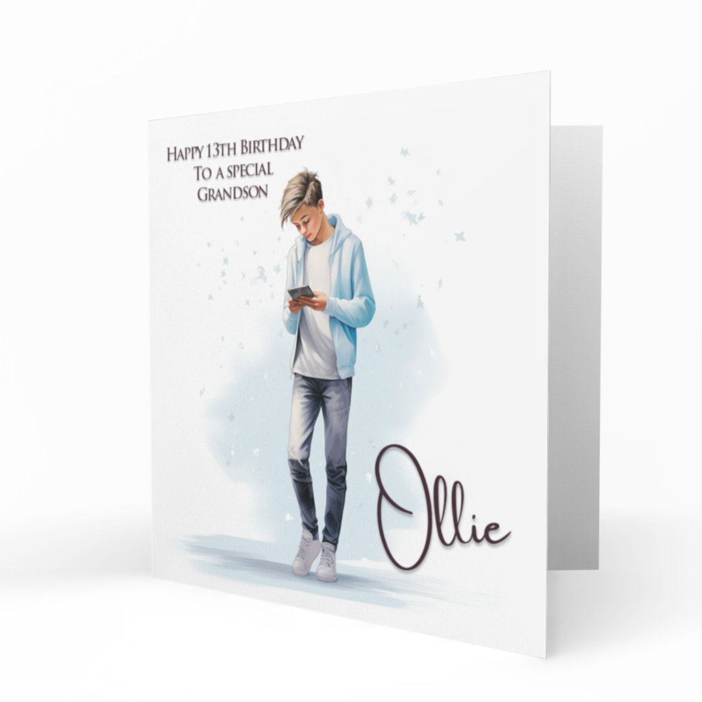 Personalised Birthday Card, Mens, Teenager, Grandson, Son, Boyfriend,Nephew, Brother, Friend, Trendy, Fashionable, Cool