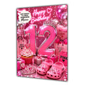 12th Birthday Card Shoes Girl Granddaughter Daughter Large A5 Size