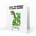 Personalised 4th Birthday Card - Dinosaur Initial Letter