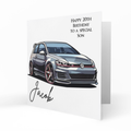 Personalised 20th Birthday Card - Grey Hatchback Car