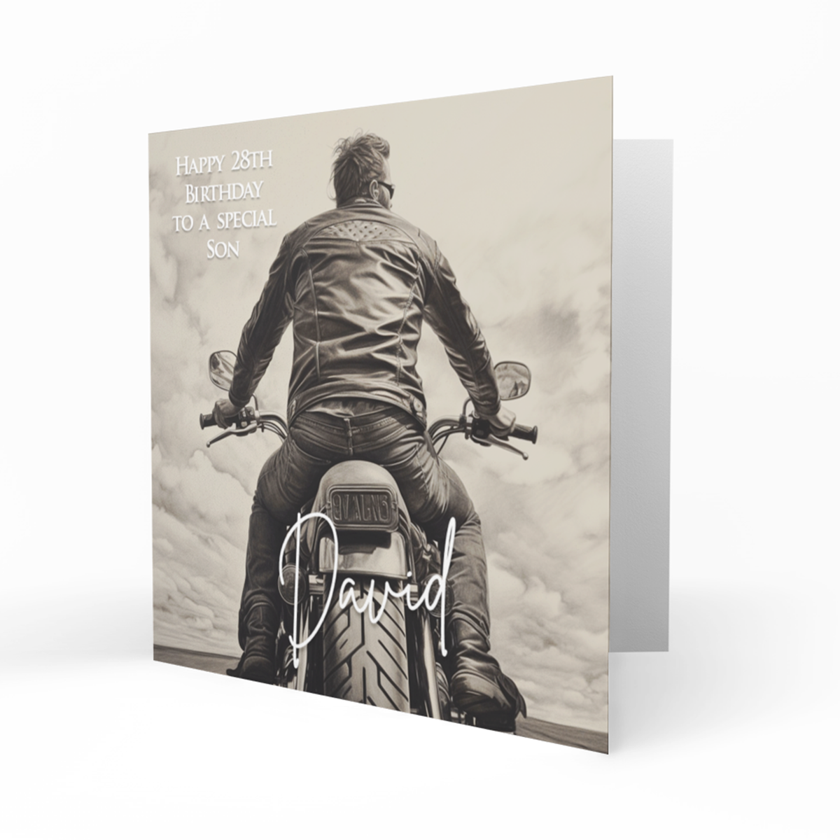 Personalised Birthday Card - Man Riding a Motorcycle