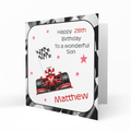 Personalised Birthday Card - Red Racing Car