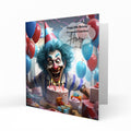 Personalised 6th Birthday Card - Clown with Birthday Cake