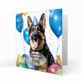 Personalised Birthday Card - German Shepherd with Balloons