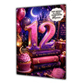 12th Birthday Card For Girls, Daughter, Granddaughter, Niece, BFantasy Book Reading Reader Girl, Teenager,
