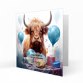 Personalised Birthday Card, Boys, Mens, Grandson, Son, Nephew, Dad, Grandad, Uncle, Wildlife, Farmyard Animal, Zoo, Highland Cow Cute