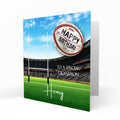 Personalised 15th Birthday Card - Rugby Ball in a Stadium