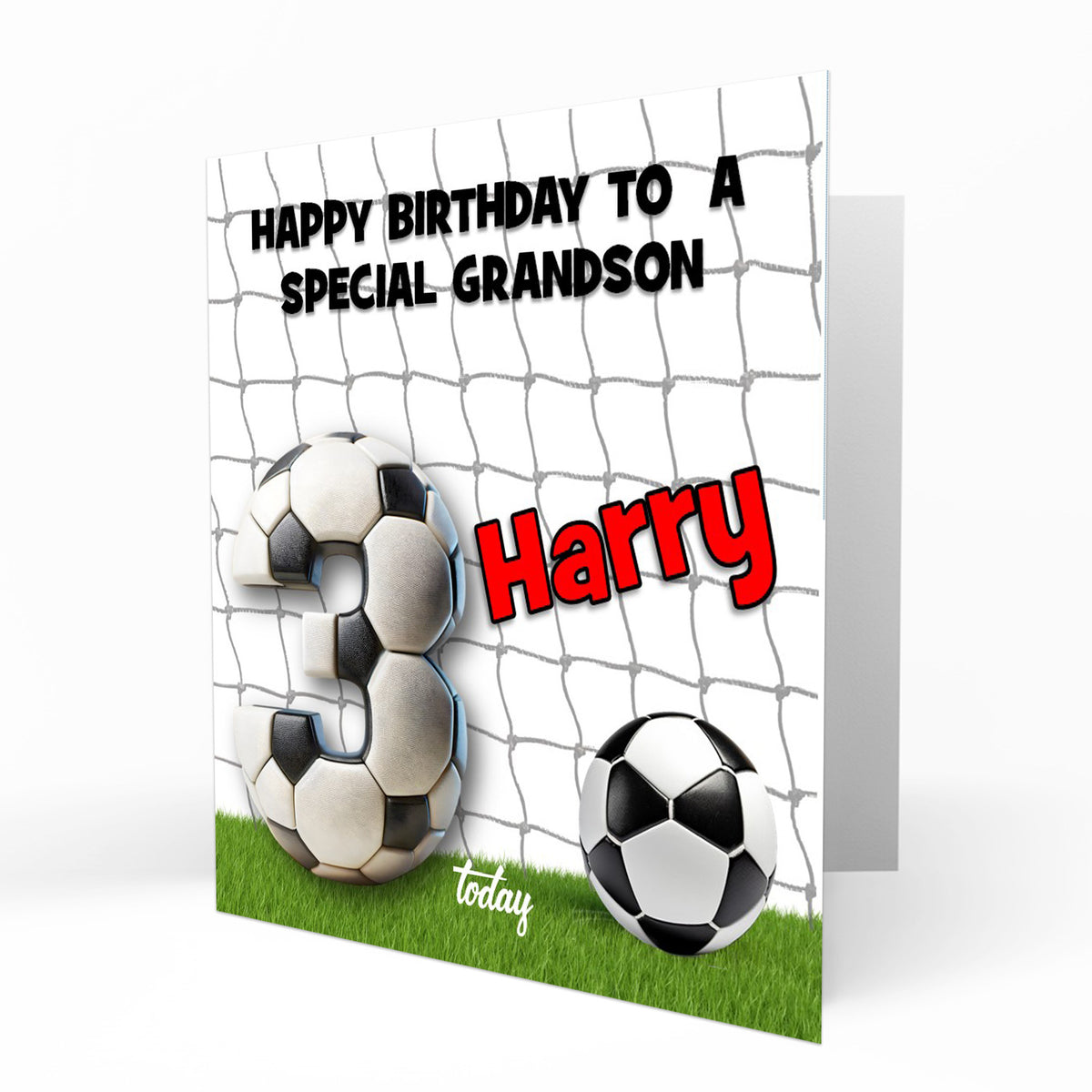 Personalised 3rd Birthday Card - Football Birthday Number