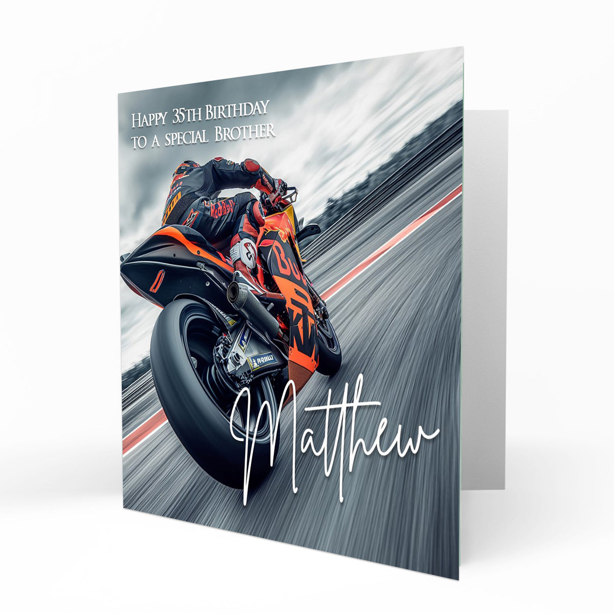 Personalised Birthday Card - Motorcycle Racer