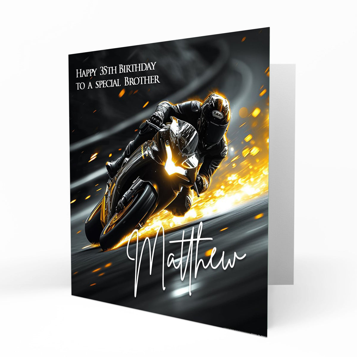 Personalised Birthday Card - Motorcycle Racer
