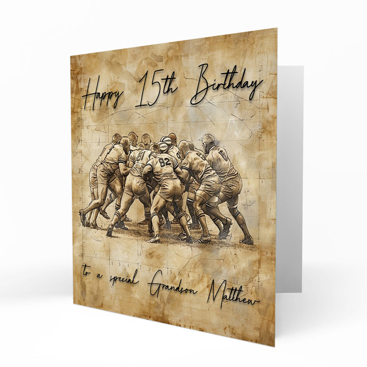 Personalised Birthday Card - Rugby Scrum