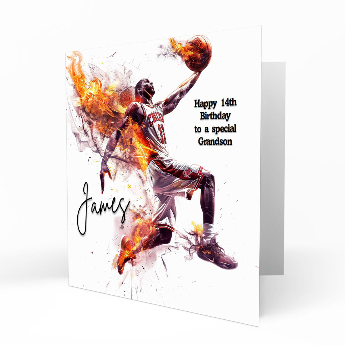 Personalised Basketball Birthday Card, Male, Boys, Son, Grandson, Brother, Nephew, Friend, Hoops, Swish
