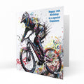 Personalised Mountain Biking Birthday Card, Male, Boys, Son, Grandson, Brother, Nephew, Friend