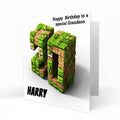 Personalised 20th Birthday Card - Block World Birthday Number