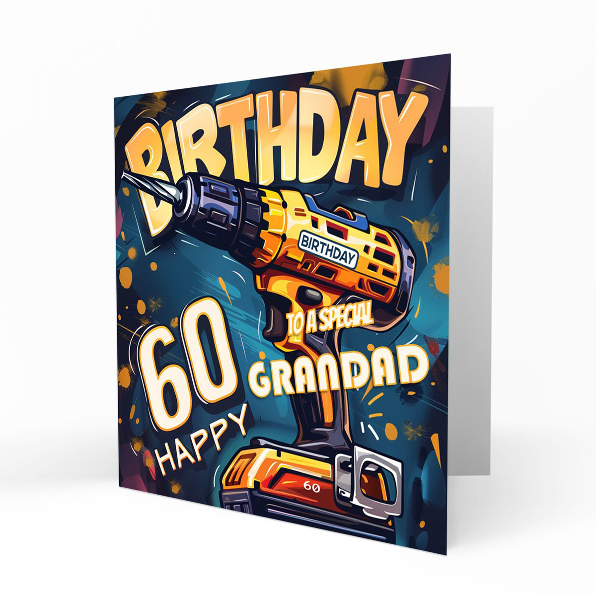 Personalised 60th Birthday Card - Power Drill