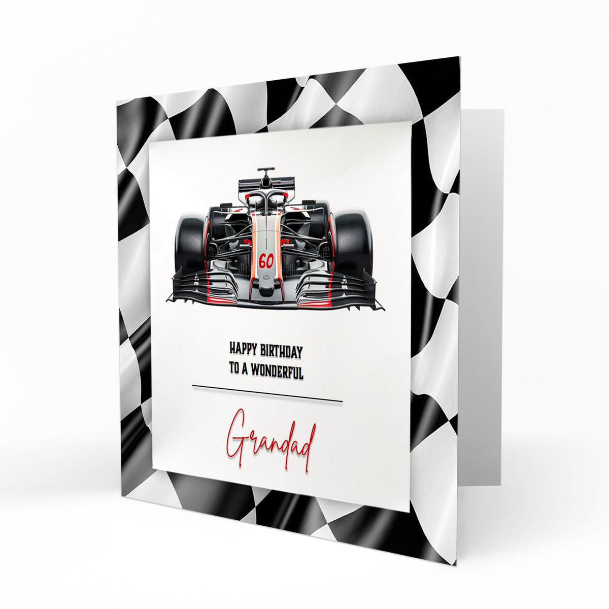 Personalised 60th Birthday Card, Formula One, F1, Racing Car, Dad, Grandad,  Son, Grandson, Brother, Nephew, Friend,