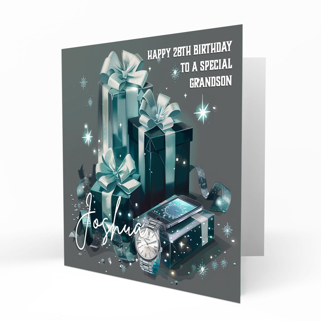 Personalised Birthday Card - Watch and Presents